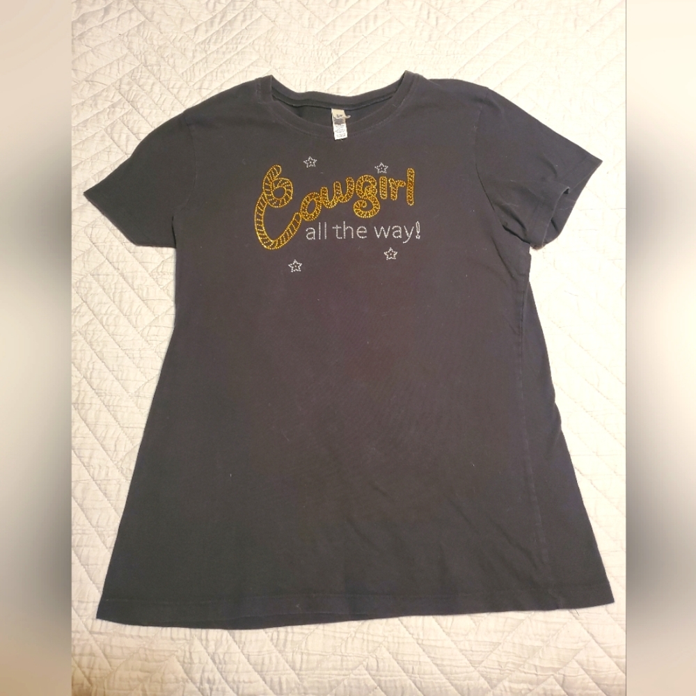 Bella black cowgirl tee-shirt